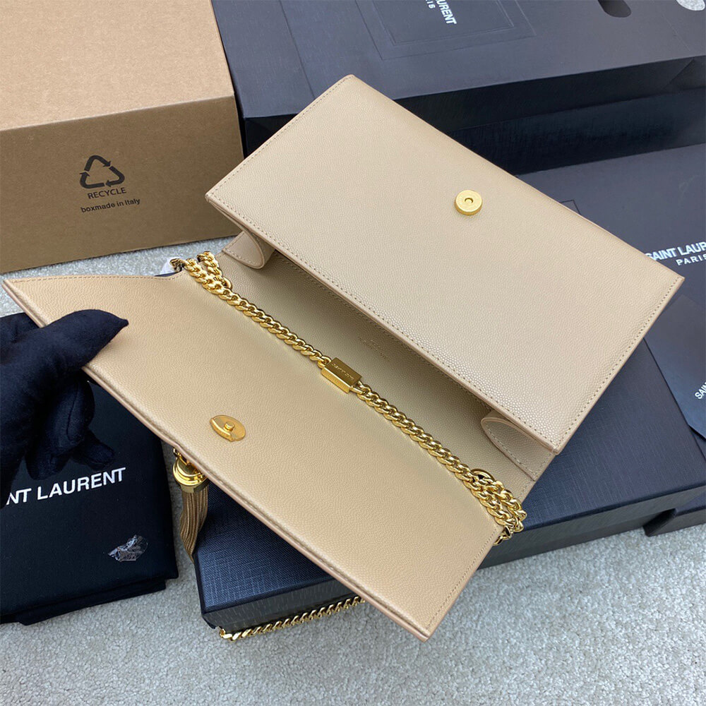 YSL Kate Medium Tassel Bag in Grain De Poudre Embossed Leather - Replica Luxury Bags™