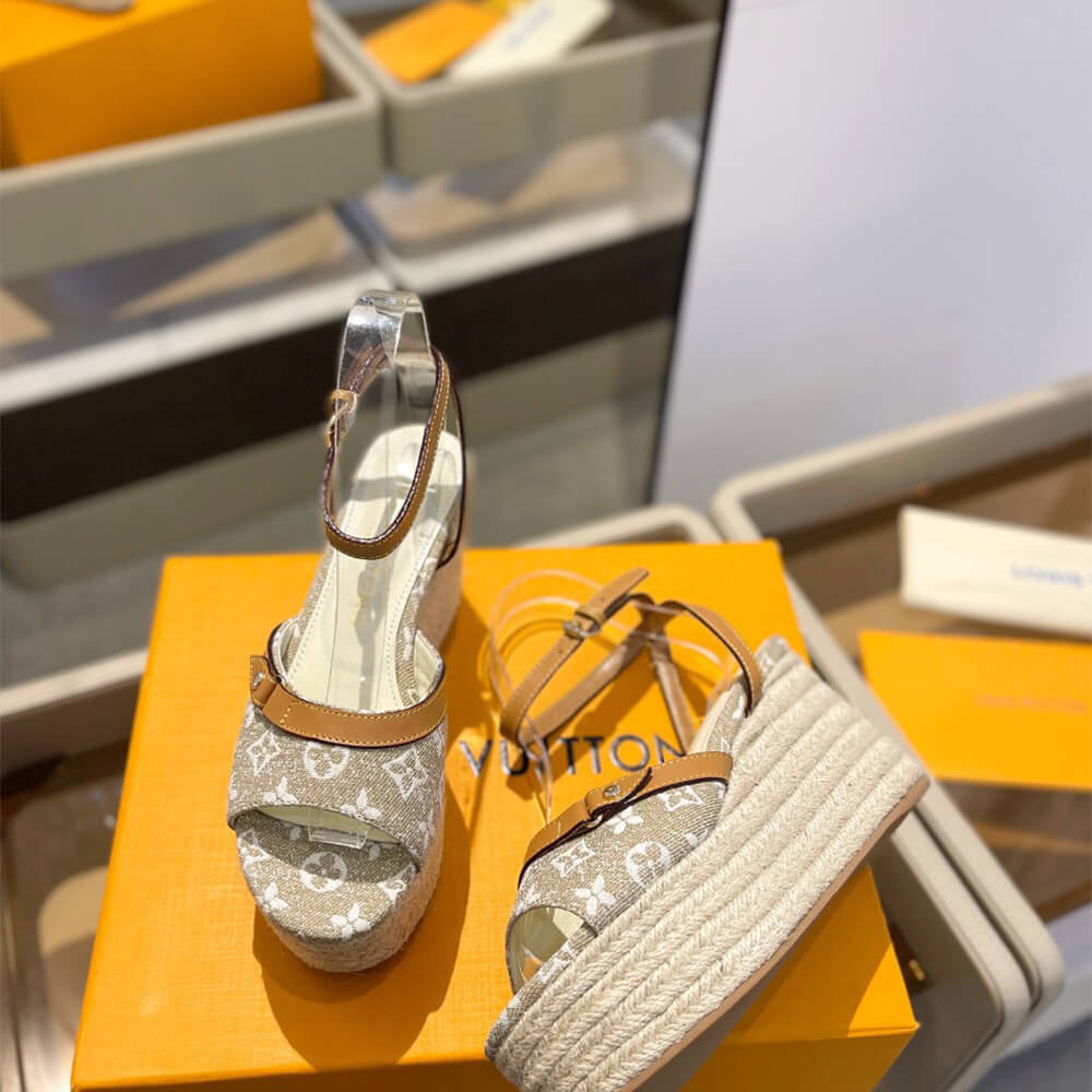 LV Helios Wedge Sandal Shoes - Replica Luxury Bags™