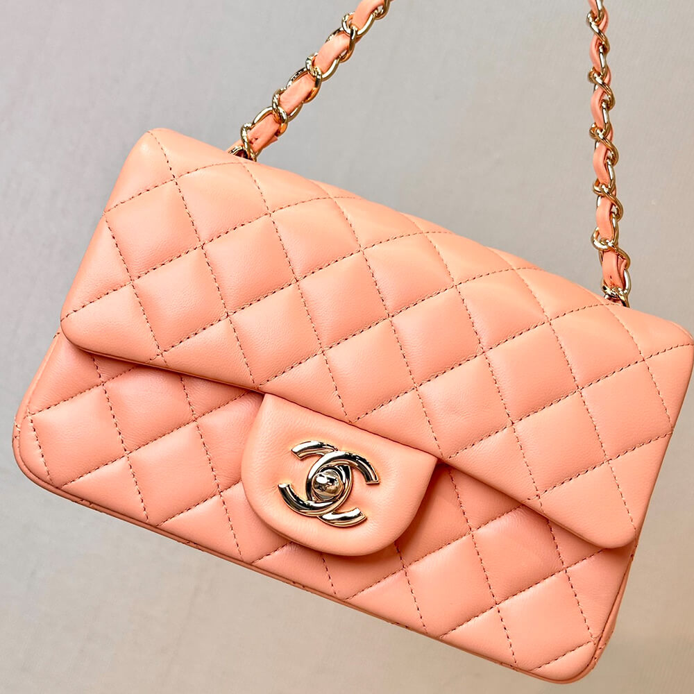 Chanel Small Classic Handbag in Light Orange - Replica Luxury Bags™