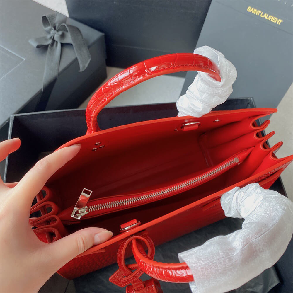 YSL Sac De Jour Baby Bag in Crocodile-Embossed - Replica Luxury Bags™