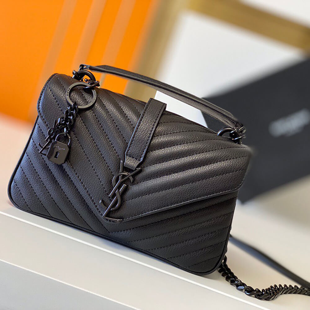 YSL Saint Laurent College Quilted Leather Satchel Bag - Replica Luxury Bags™