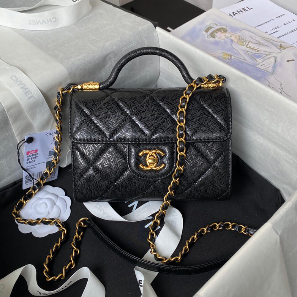 Chanel Mini Flap Bag With Top Handle - Replica Luxury Bags™