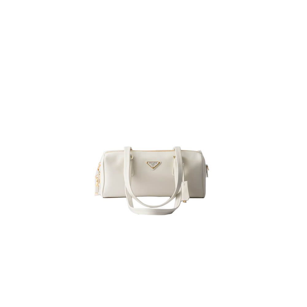 Prada Medium Leather Top Handle Bag with Padlock - Replica Luxury Bags™