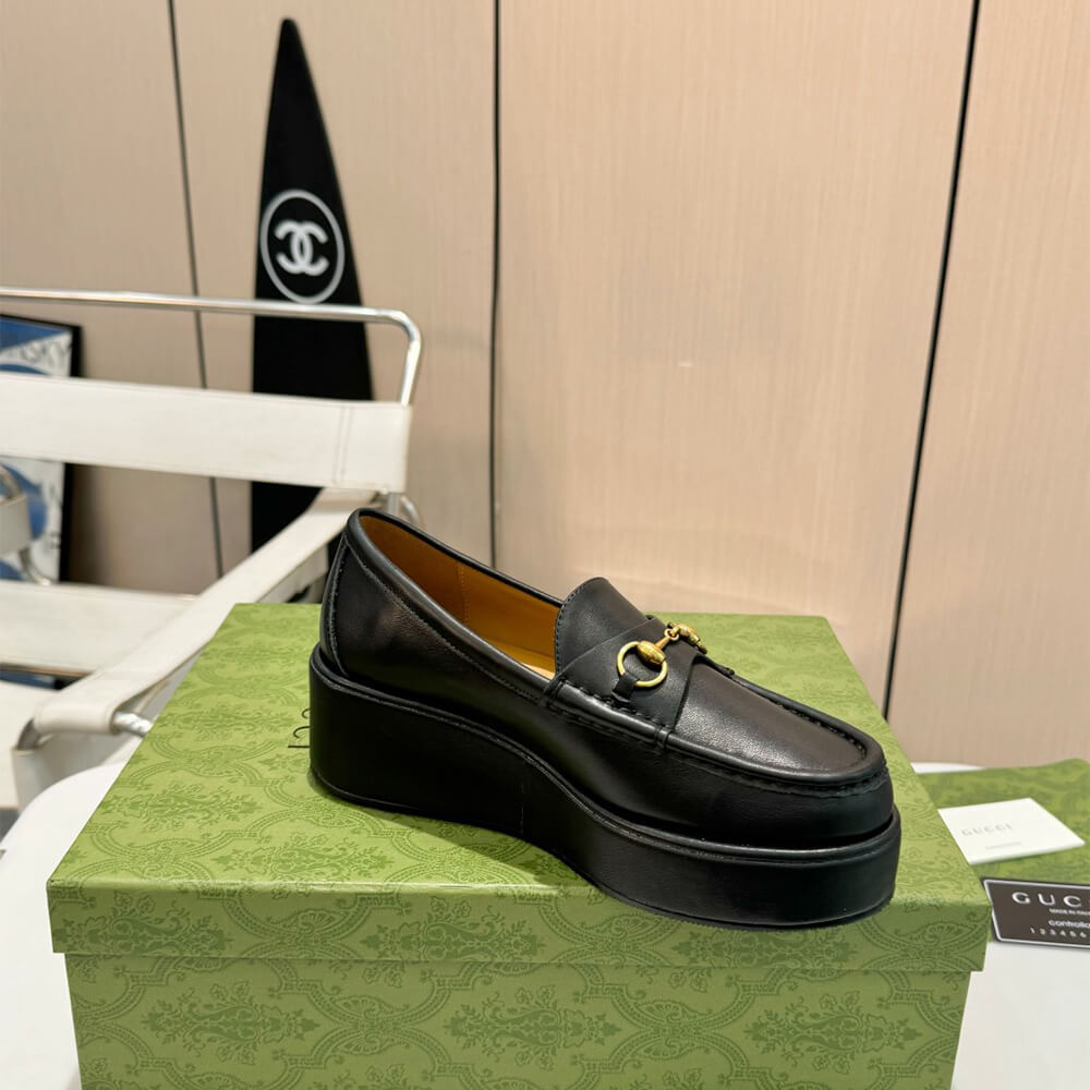 Gucci Women s Horsebit wedge loafer Shoes - Replica Luxury Bags™