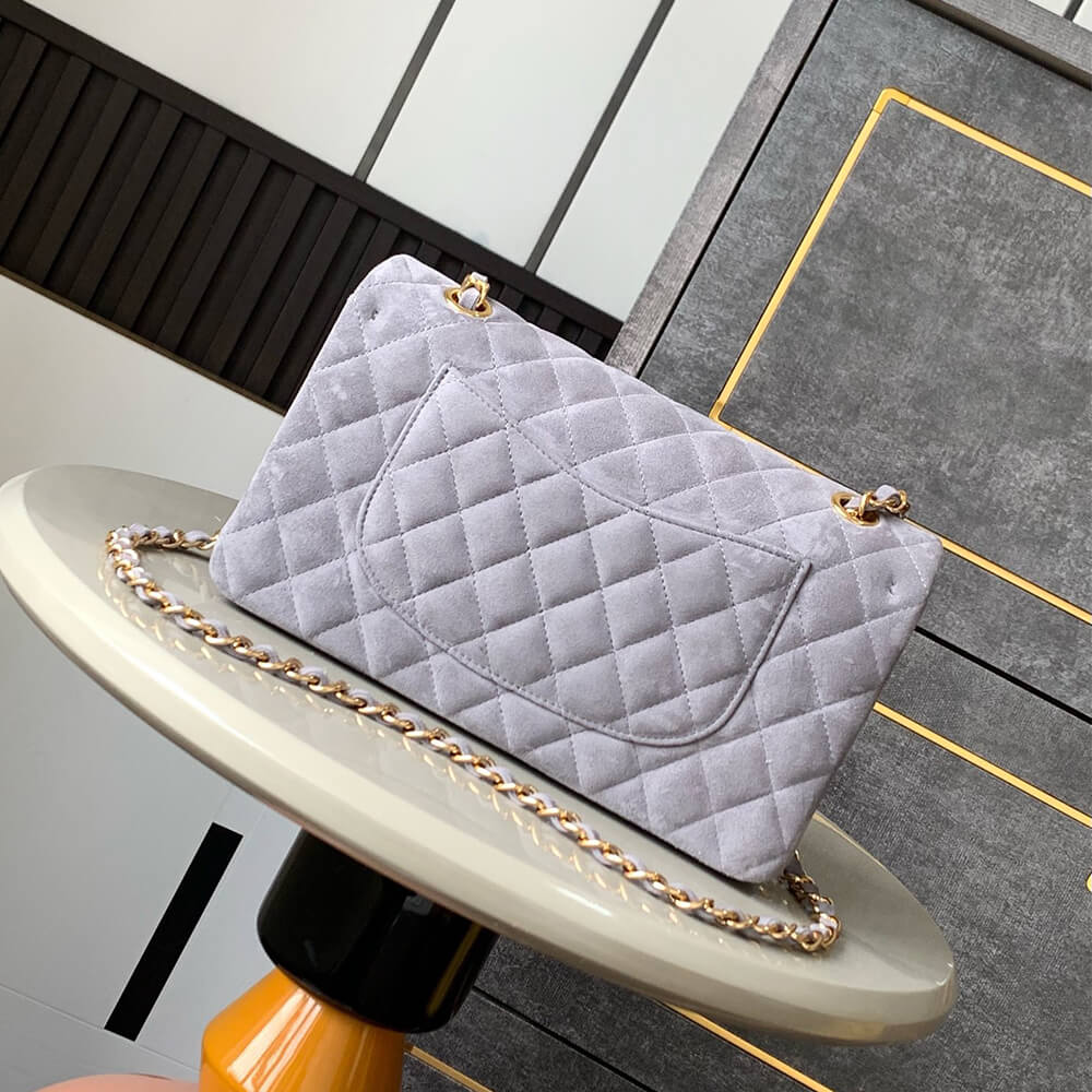 Chanel Suede Classic Double Flap Handbag - Replica Luxury Bags™