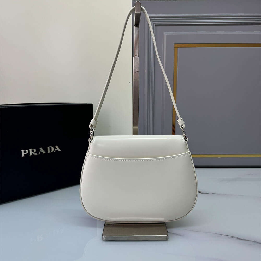 Small Prada Cleo Brushed Leather Shoulder Bag with Flap - Replica Luxury Bags™