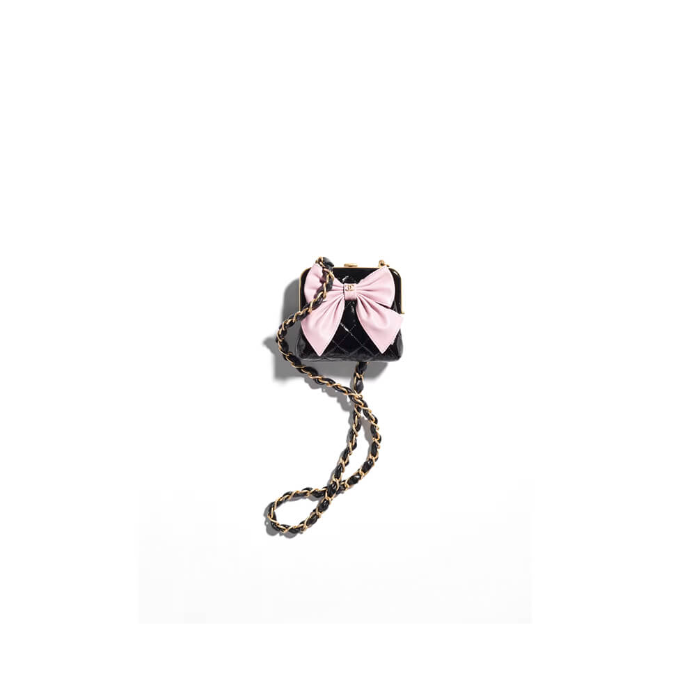 Chanel Clutch Pink Bow Kot Bag With Chain - Replica Luxury Bags™