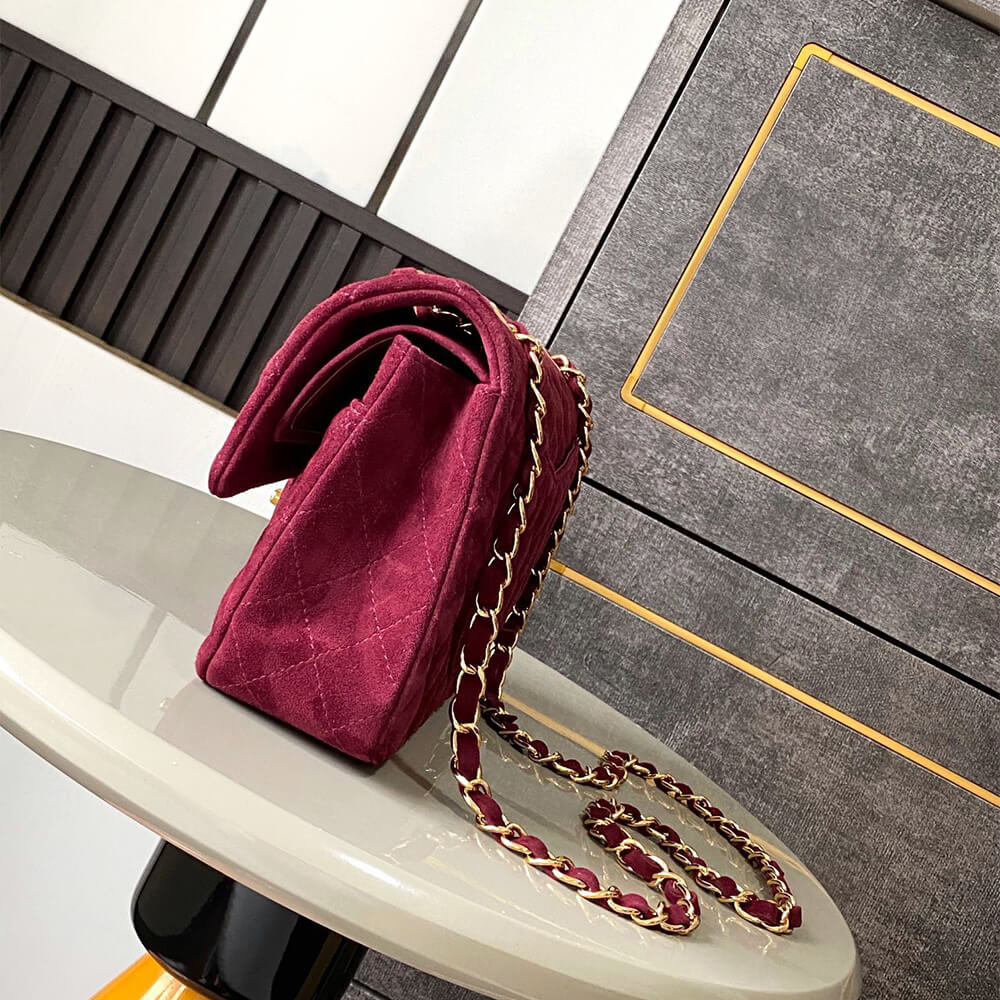 Chanel Suede Classic Double Flap Handbag - Replica Luxury Bags™