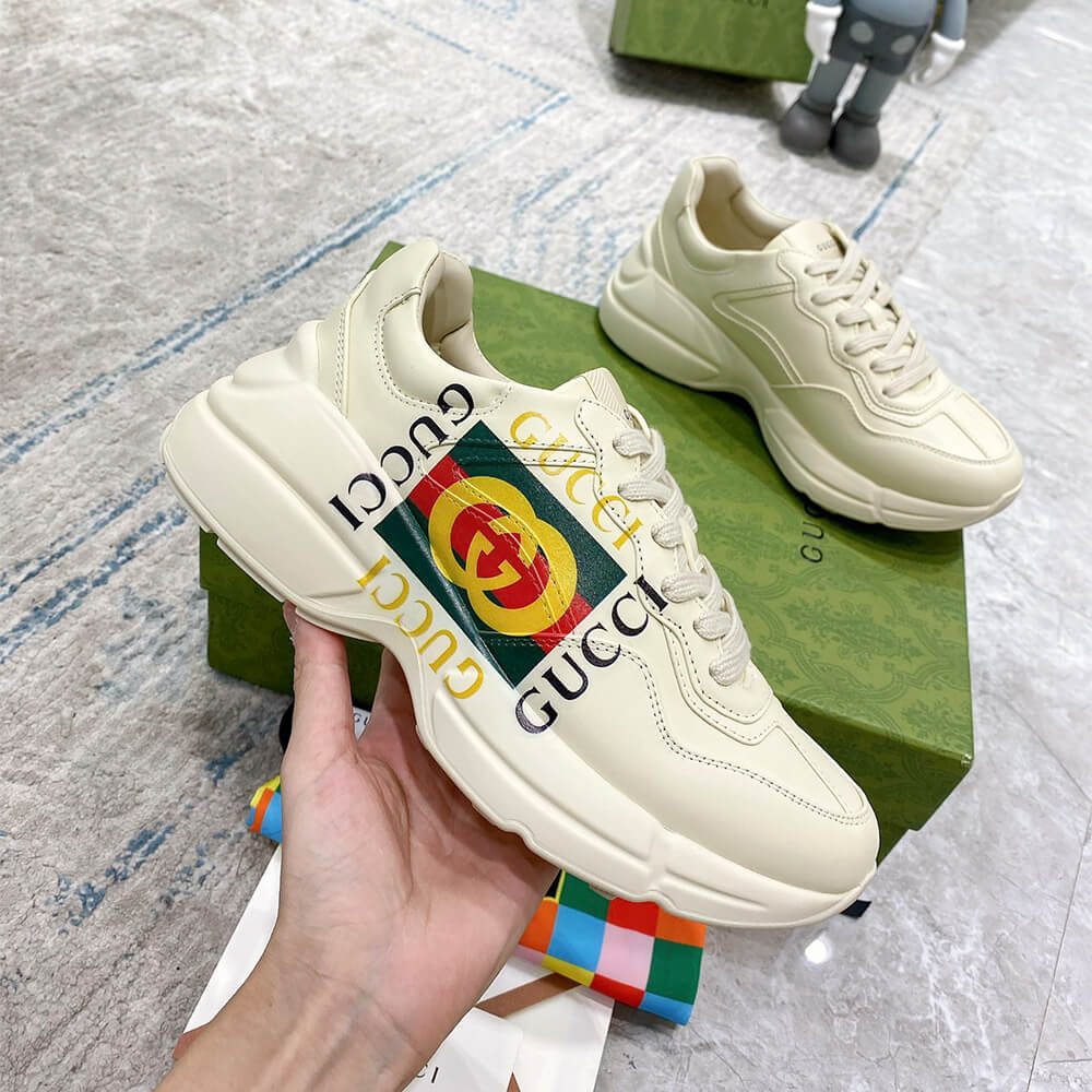 Gucci Rhyton Sneaker with Box Logo Shoes - Replica Luxury Bags™
