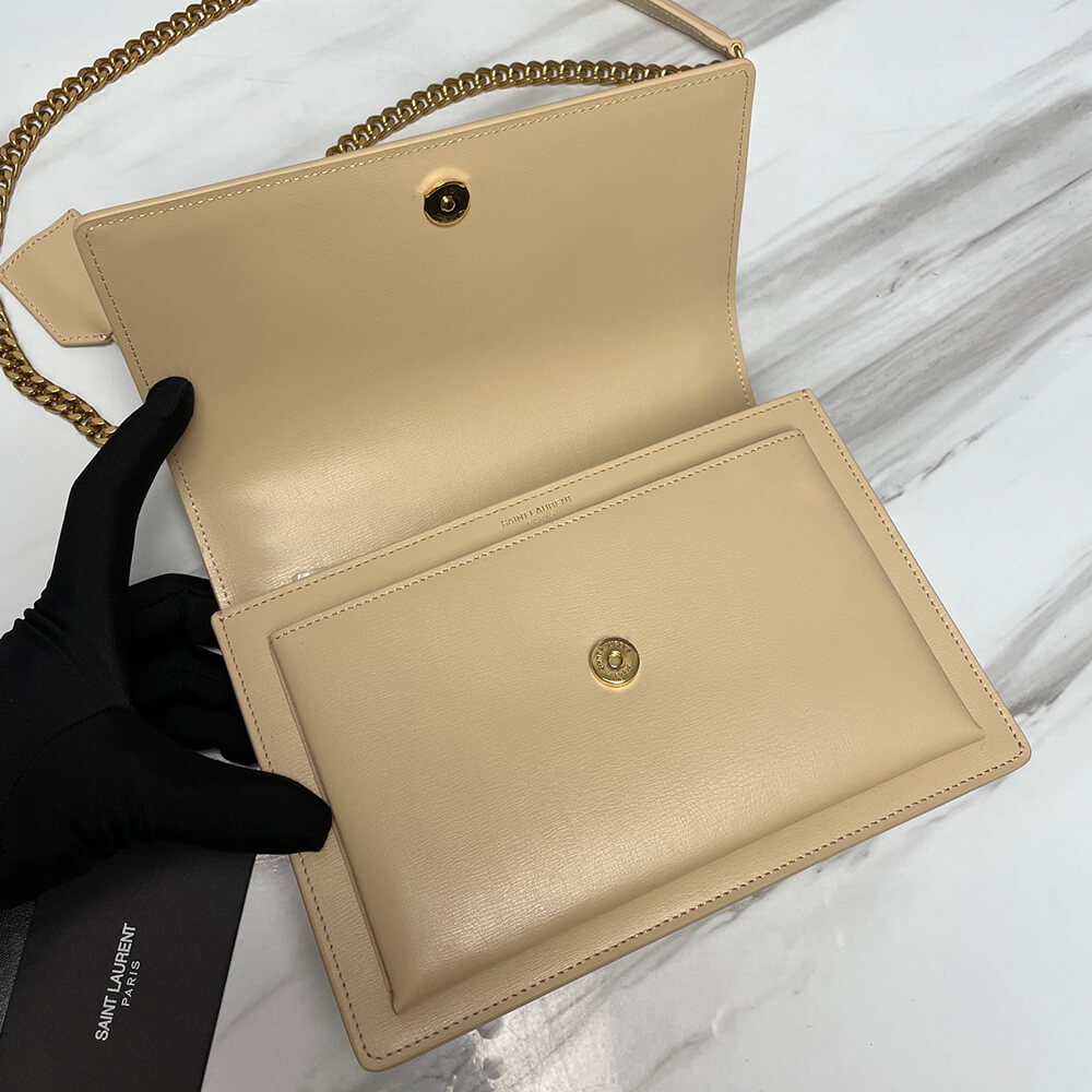 YSL Sunset Medium Chain Bag In Smooth Leather - Replica Luxury Bags™