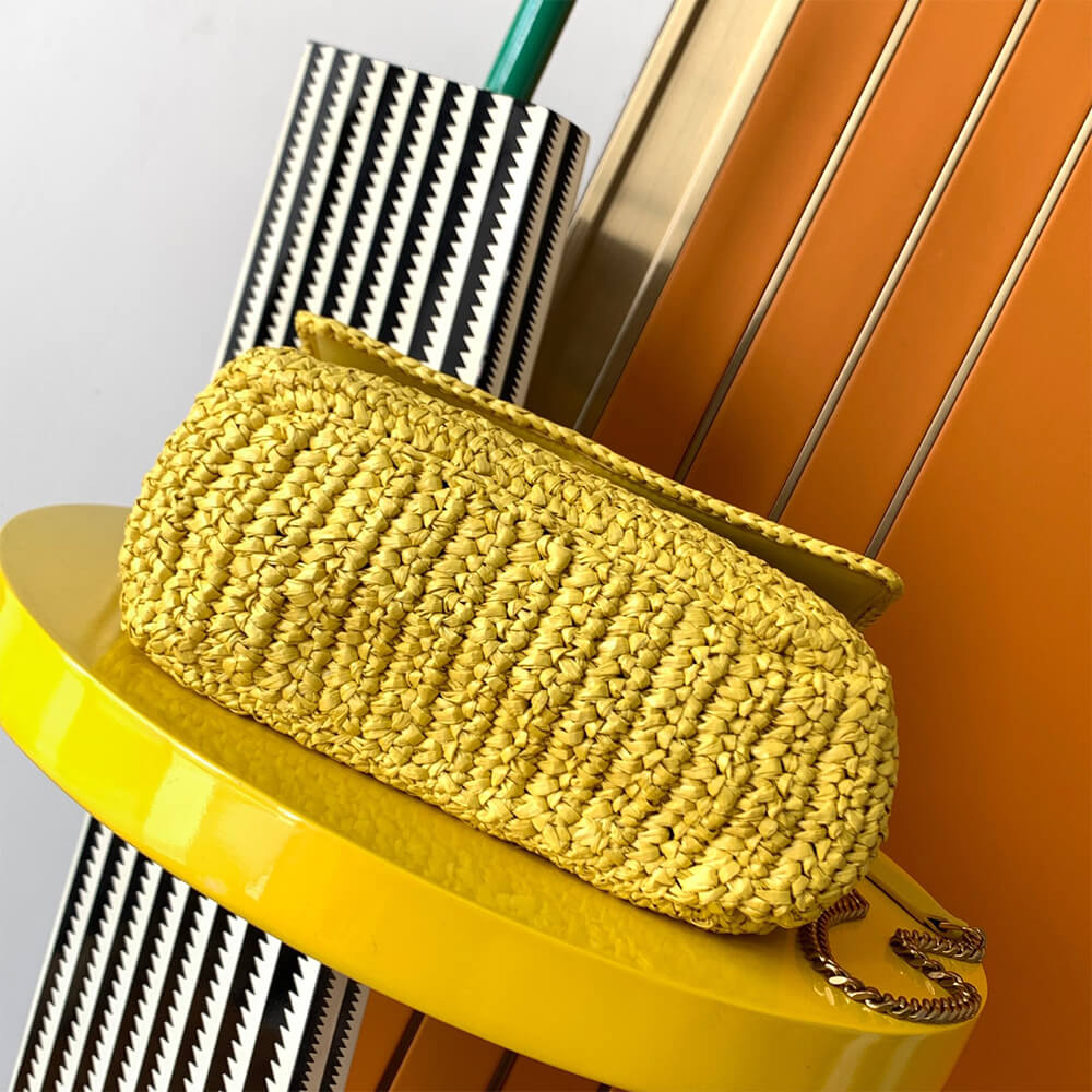 YSL Saint Laurent Niki Chain Medium Bag In Raffia - Replica Luxury Bags™