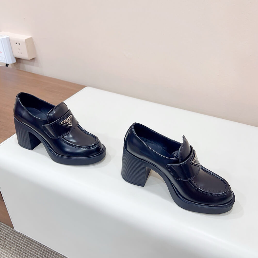 Prada Chocolate brushed leather loafers Shoes - Replica Luxury Bags™