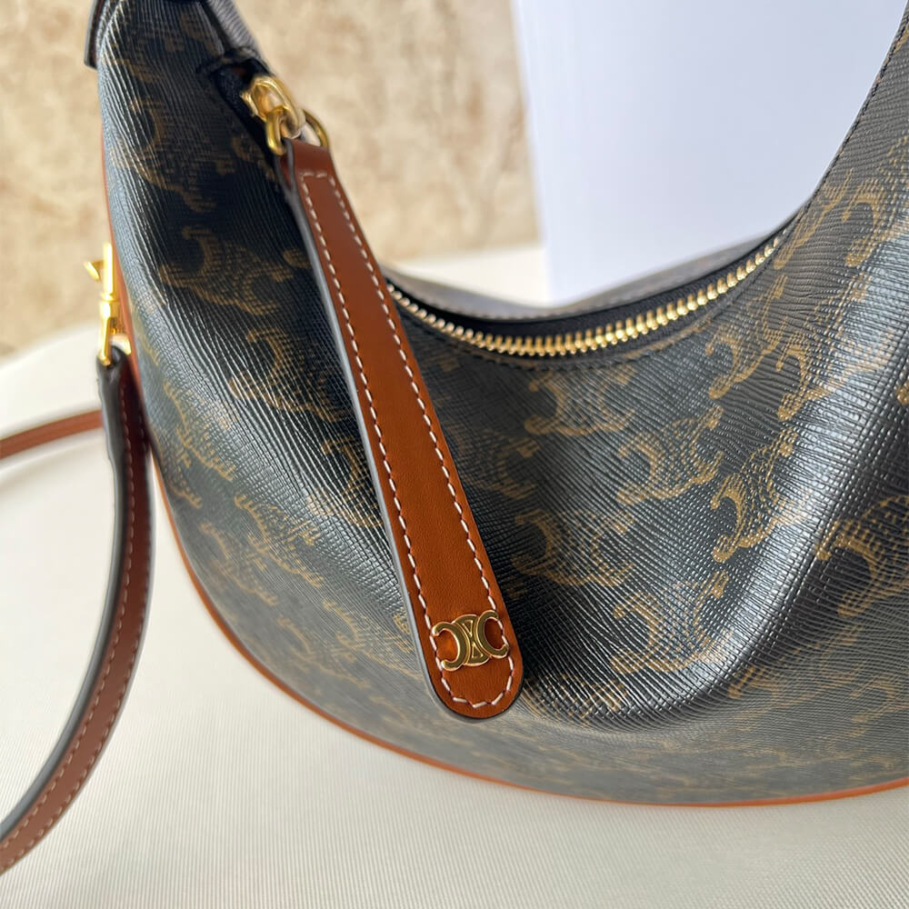 Teen Celine Lulu Bag in Triomphe Canvas and Calfskin - Replica Luxury Bags™