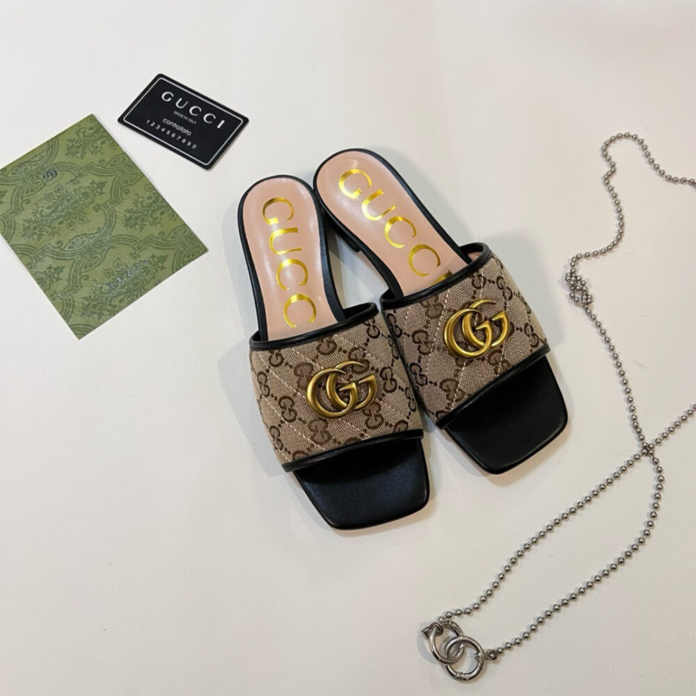 Gucci Jolie GG Canvas Slides Shoes - Replica Luxury Bags™