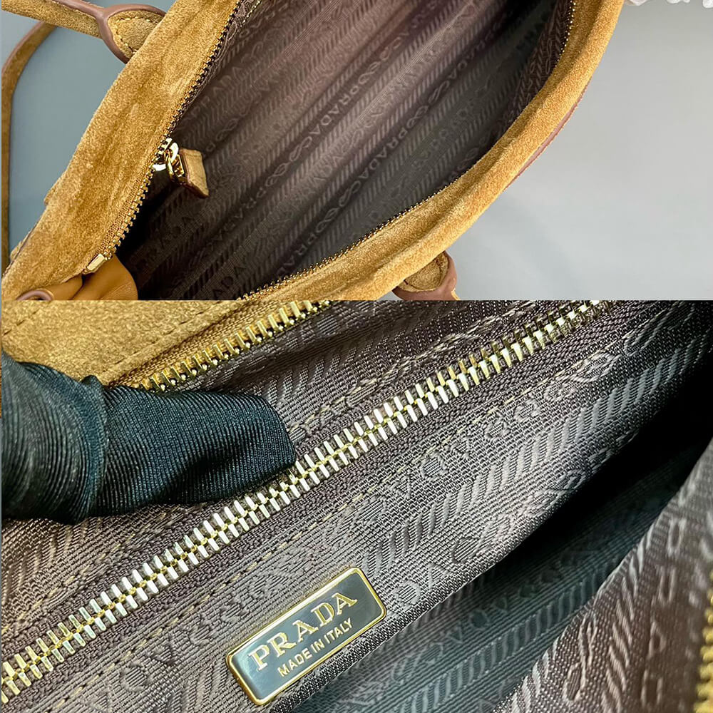 Prada Medium Suede Handbag - Replica Luxury Bags™
