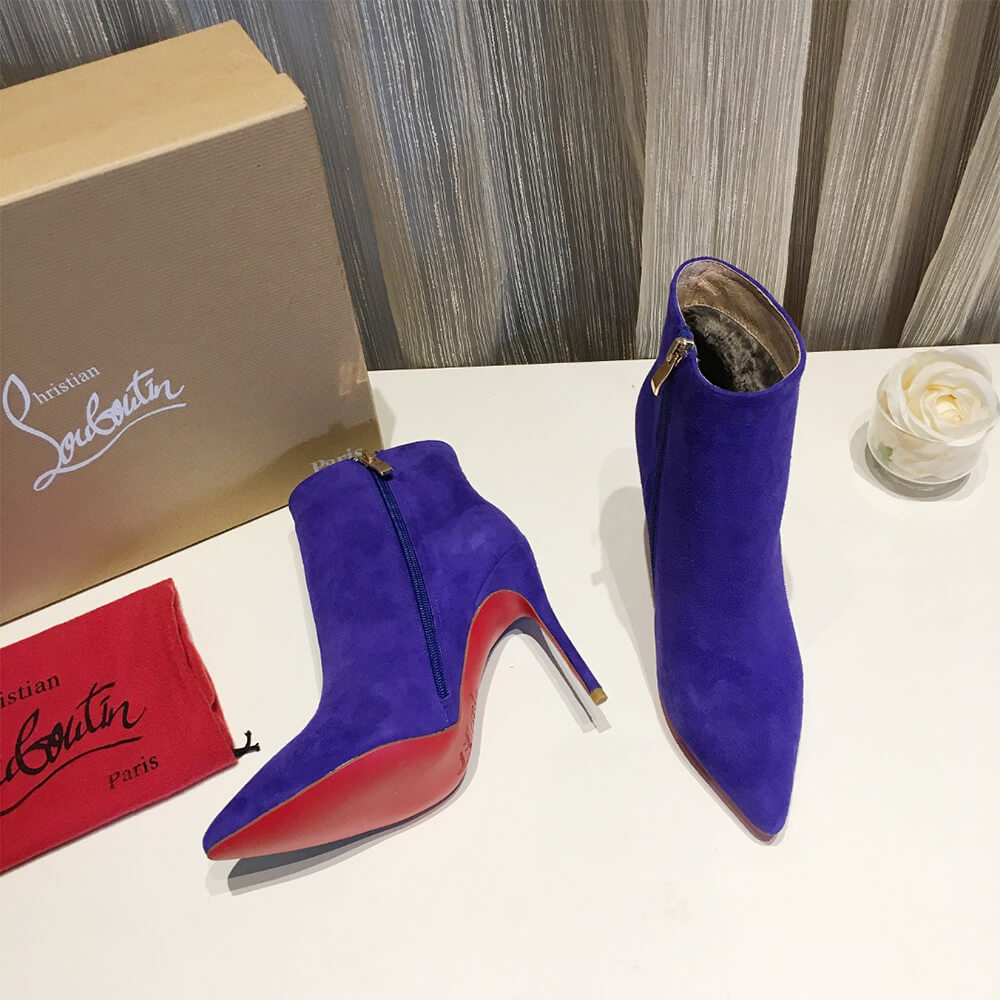 Christian Louboutin Suede Ankle Boots Shoes - Replica Luxury Bags™