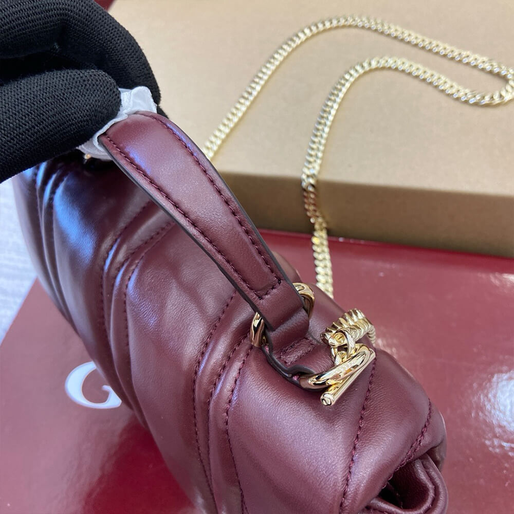 Gucci GG Milano Mini Top Handle Bag in Burgundy - Replica Luxury Bags™