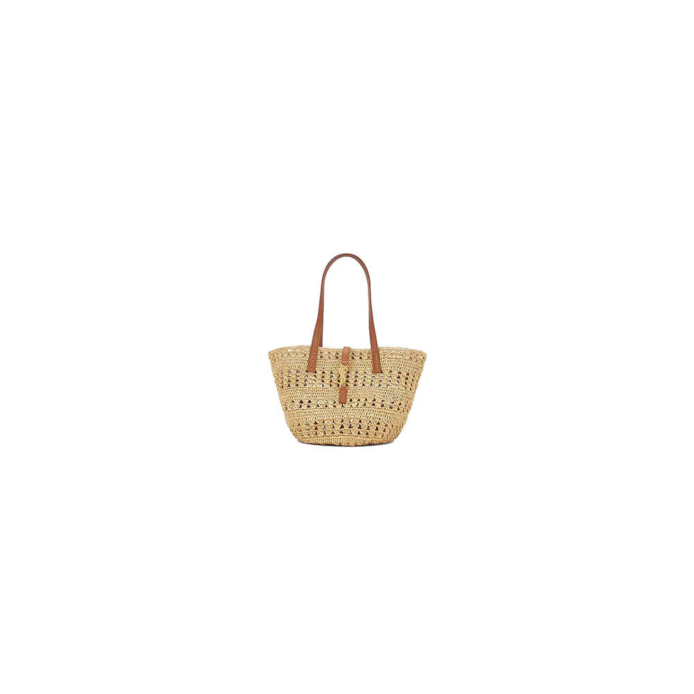 YSL Small Panier Raffia Bag In Brown - Replica Luxury Bags™