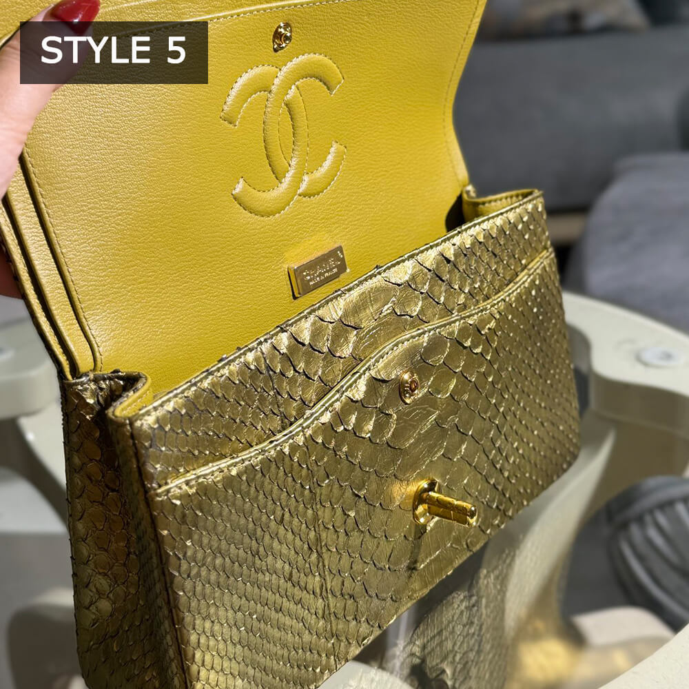 Chanel Classic Flap Medium Bag in Python - Replica Luxury Bags™