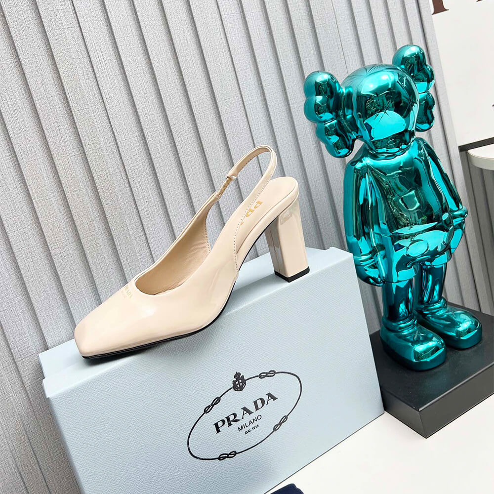 Prada Patent Leather Slingback Pumps 85 mm Shoes - Replica Luxury Bags™