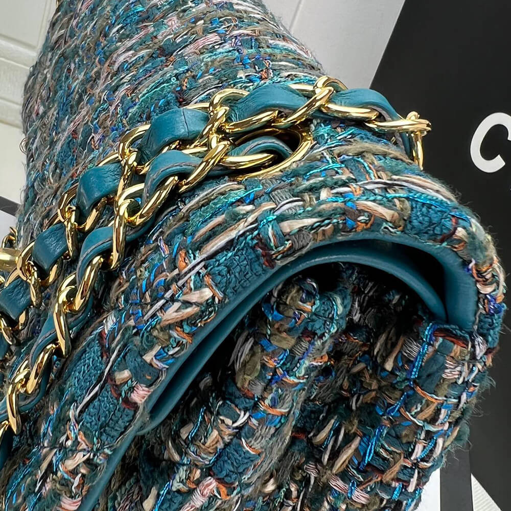 Chanel Classic Flap Tweed Bag in Blue - Replica Luxury Bags™