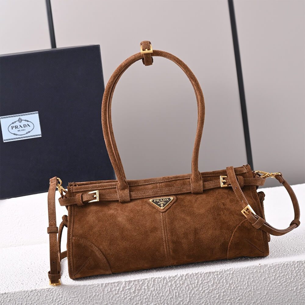 Prada Medium Suede Handbag - Replica Luxury Bags™
