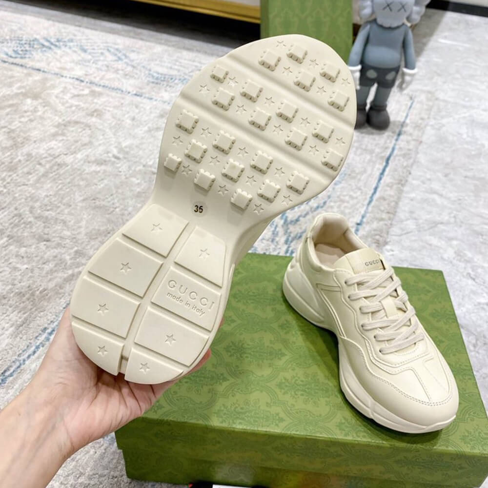Rhyton Gucci logo leather sneaker Shoes - Replica Luxury Bags™