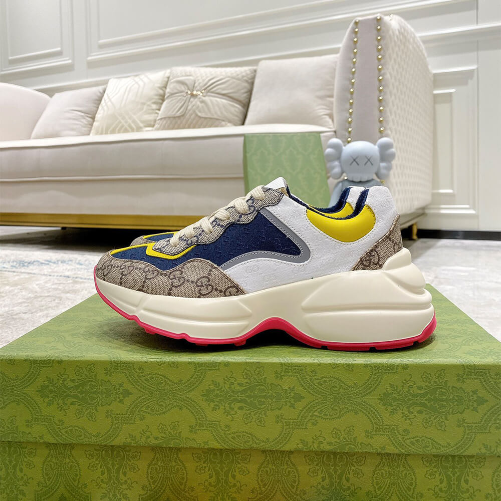 Gucci Multicolor GG Supreme Rhyton Sneaker Shoes - Replica Luxury Bags™
