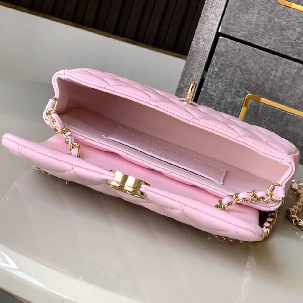 Chanel Flap Phone Holder Bag With Chain - Replica Luxury Bags™