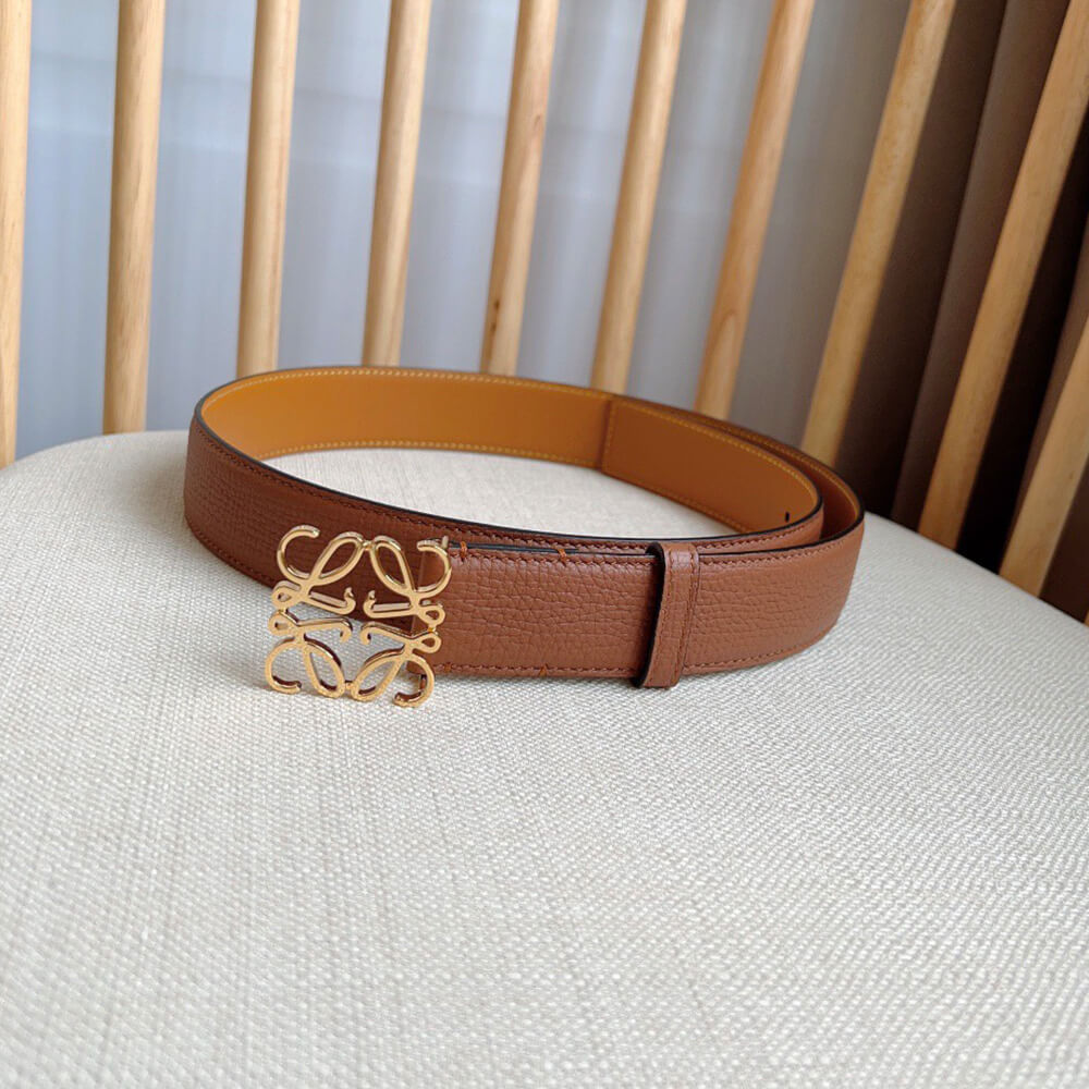 LOEWE Anagram belt in pebble grain calfskin 32mm - Replica Luxury Bags™