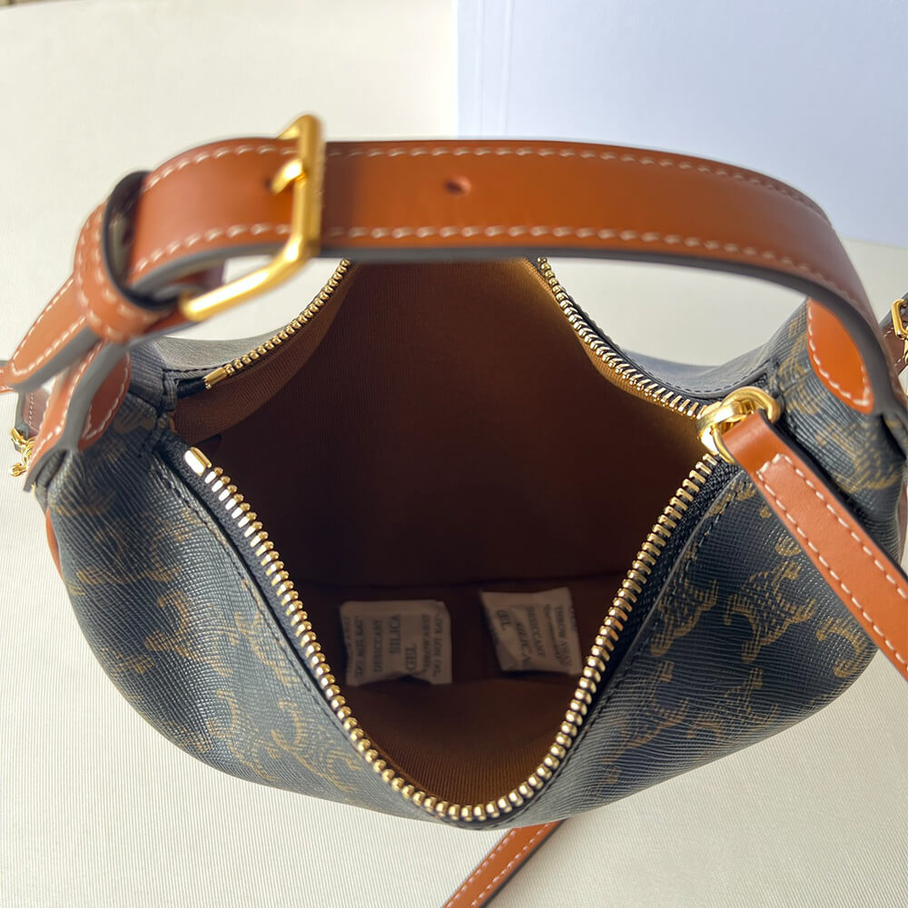 Teen Celine Lulu Bag in Triomphe Canvas and Calfskin - Replica Luxury Bags™