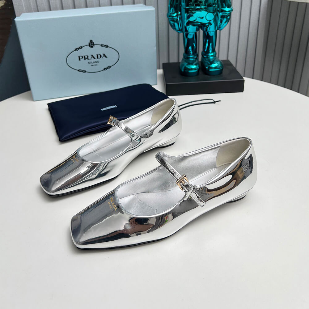 Prada Patent Leather Mary Jane Ballerinas Shoes - Replica Luxury Bags™