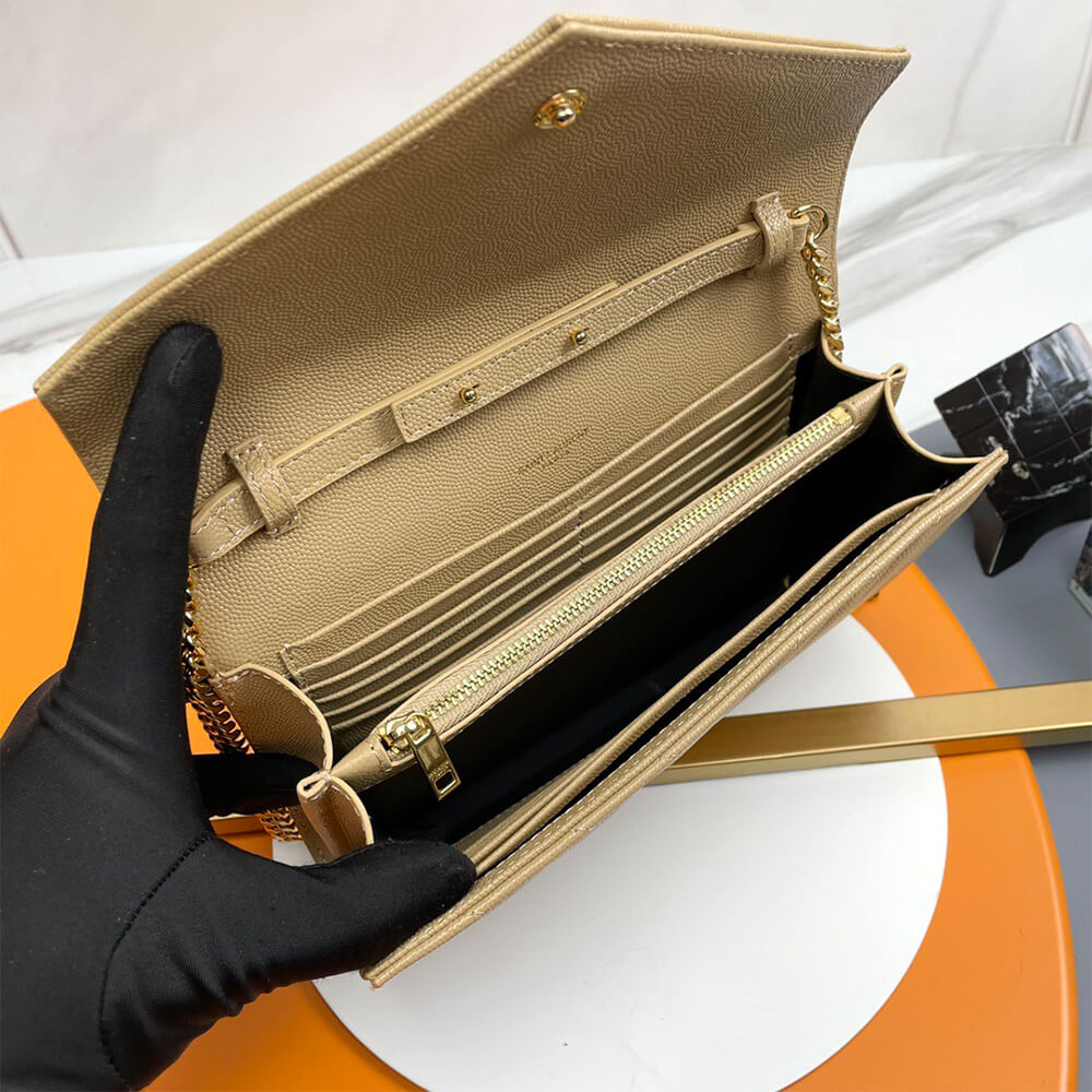 YSL Classic Cassandre Chain Wallet Bag In Grain De Poudre Leather - Replica Luxury Bags™