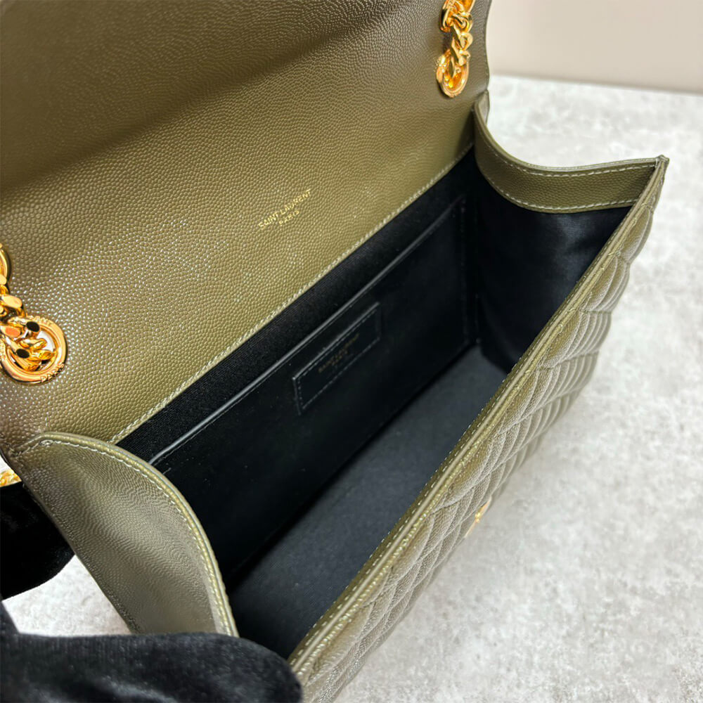 YSL Envelope Medium Bag in Grained Leather - Replica Luxury Bags™