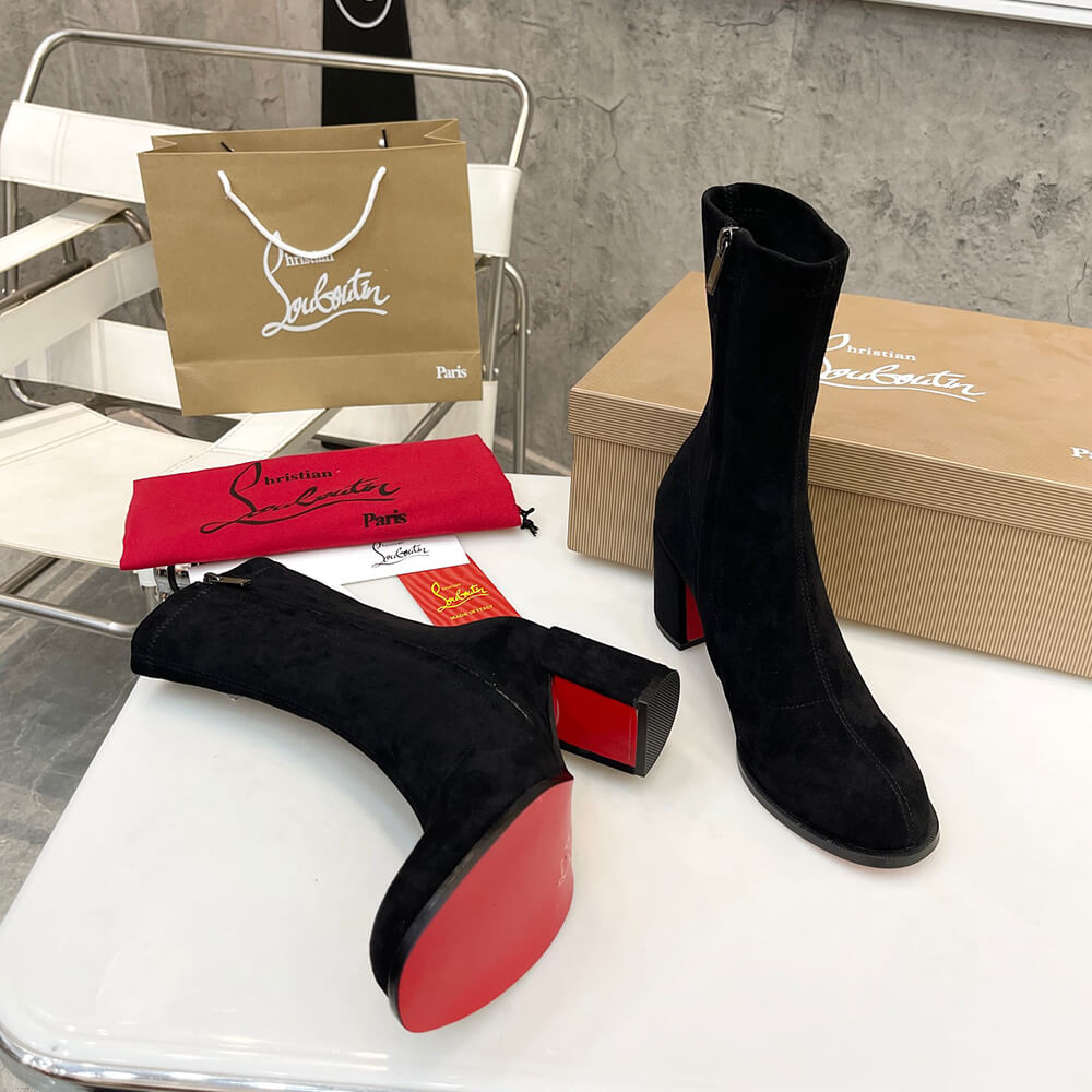 Christian Louboutin Strechadoxa 70 Suede Ankle Boots Shoes - Replica Luxury Bags™