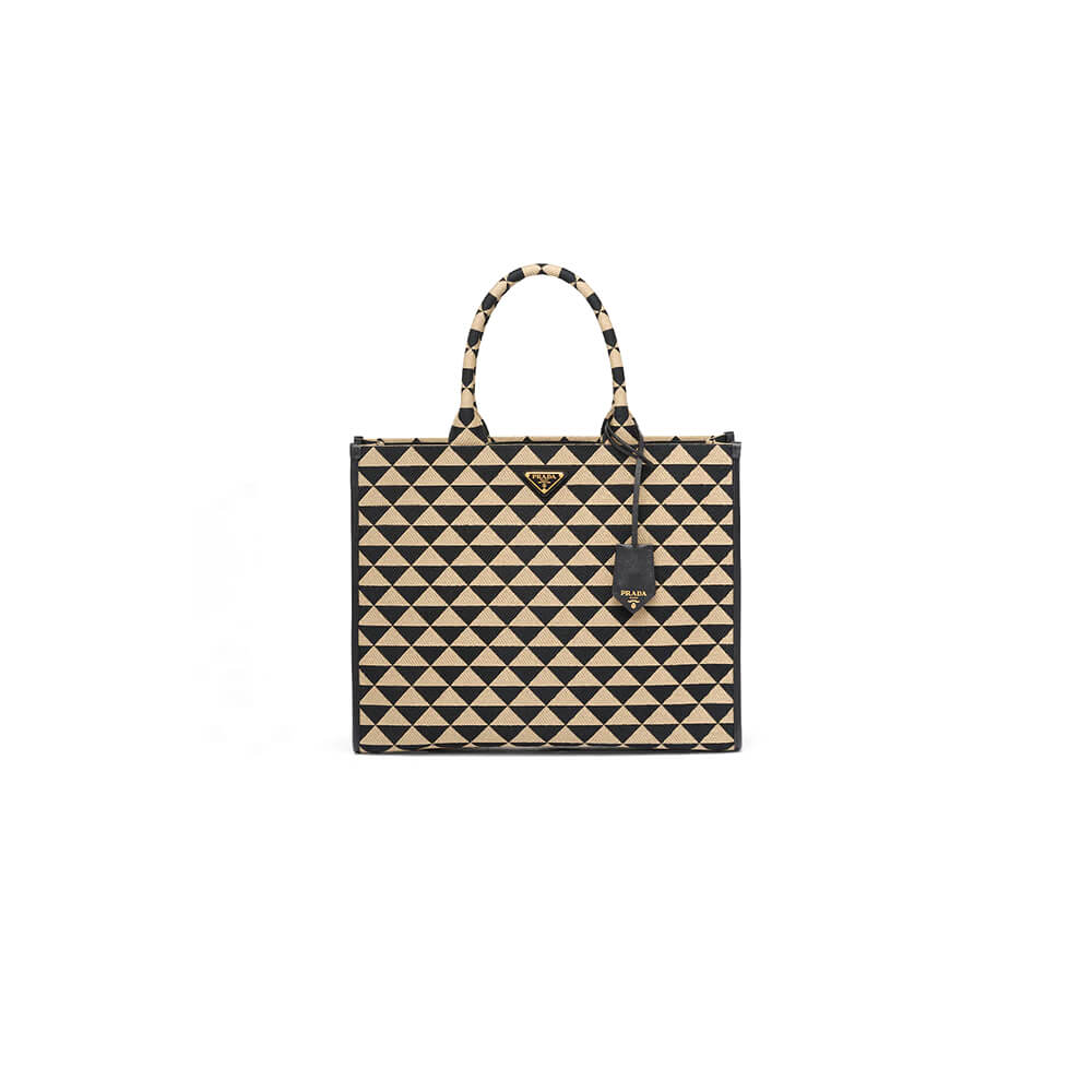 Large Prada Symbole jacquard fabric handbag - Replica Luxury Bags™