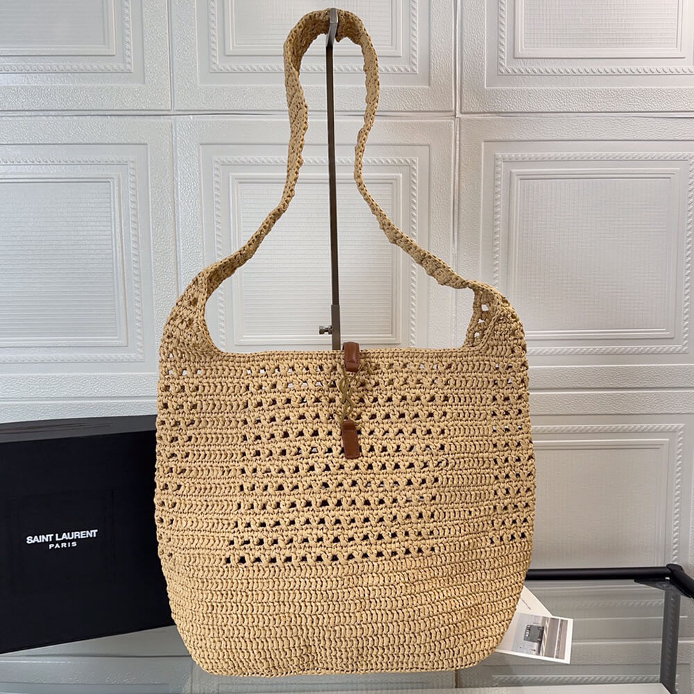 YSL Hobo Crochet Bag in Raffia and Leather - Replica Luxury Bags™