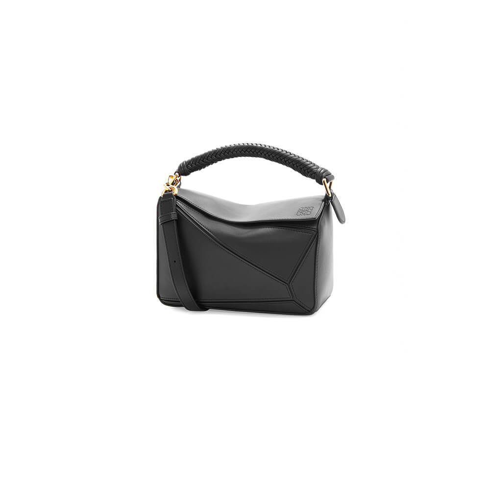 Loewe Small Puzzle Bag in Black Smooth Calfskin - Replica Luxury Bags™