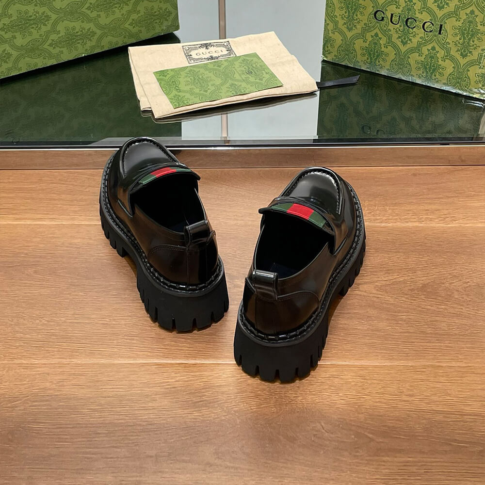 GUCCI Women s loafer with Web Shoes - Replica Luxury Bags™