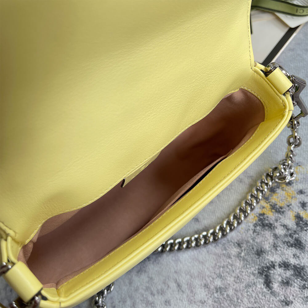 Gucci GG Marmont Mini Top Handle Bag in Yellow - Replica Luxury Bags™