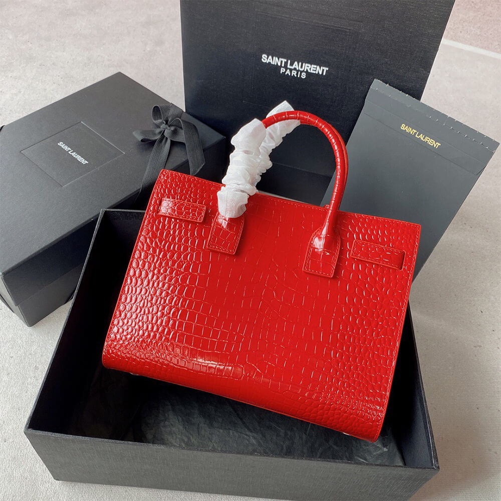 YSL Sac De Jour Baby Bag in Crocodile-Embossed - Replica Luxury Bags™