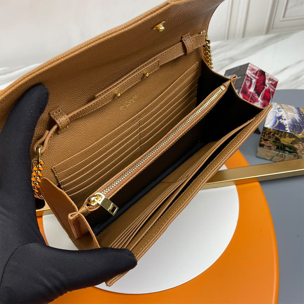 YSL Classic Cassandre Chain Wallet Bag in Grain De Poudre Leather - Replica Luxury Bags™