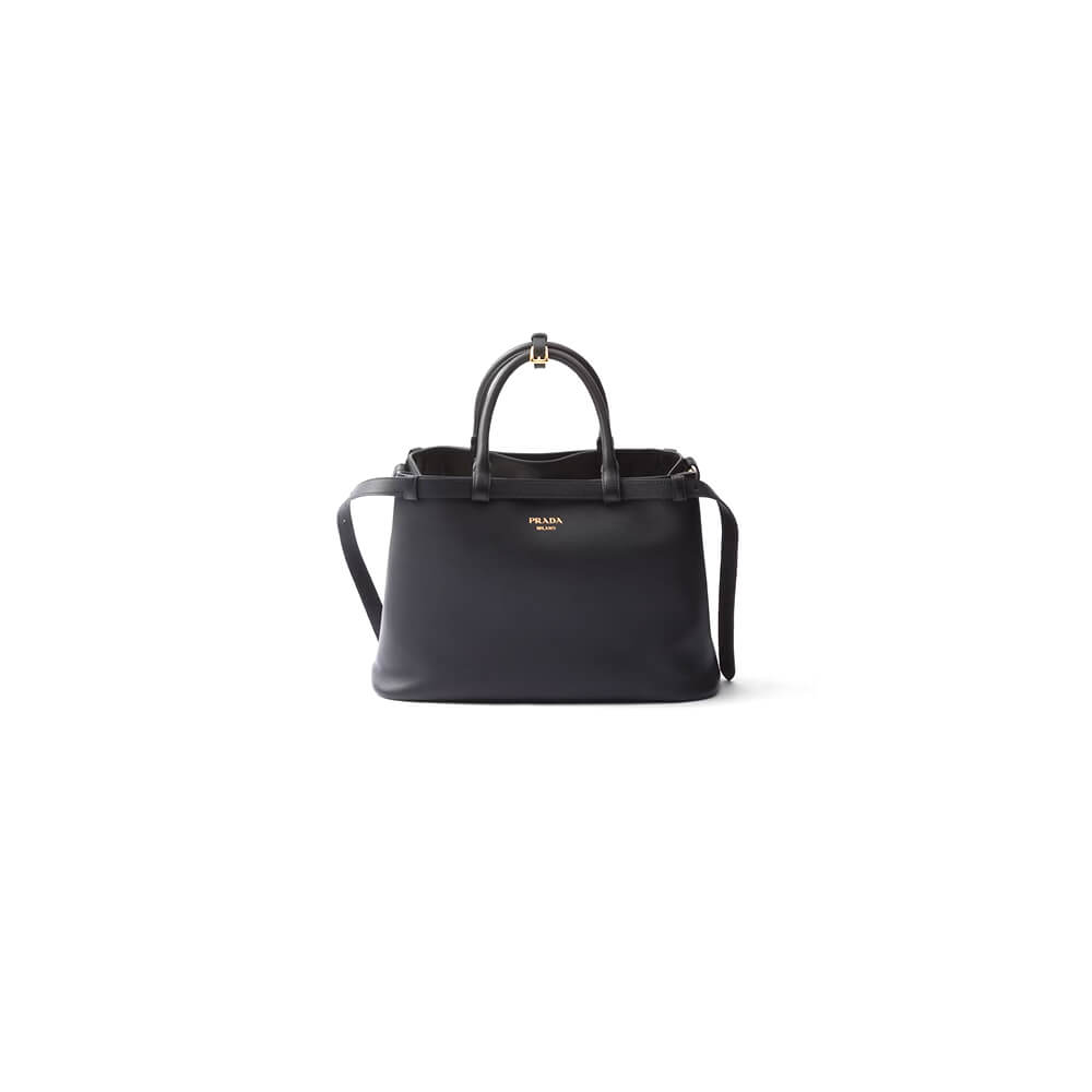 Prada Buckle medium leather handbag with double belt - Replica Luxury Bags™