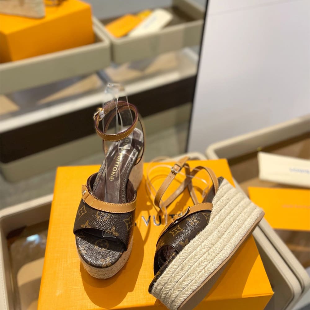 LV Helios Wedge Sandal Shoes - Replica Luxury Bags™