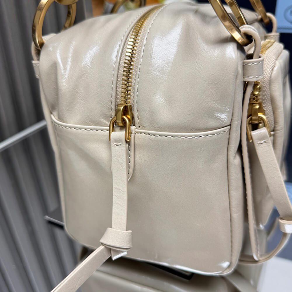 Prada Dangle Leather Top Handle Mini Bag - Replica Luxury Bags™