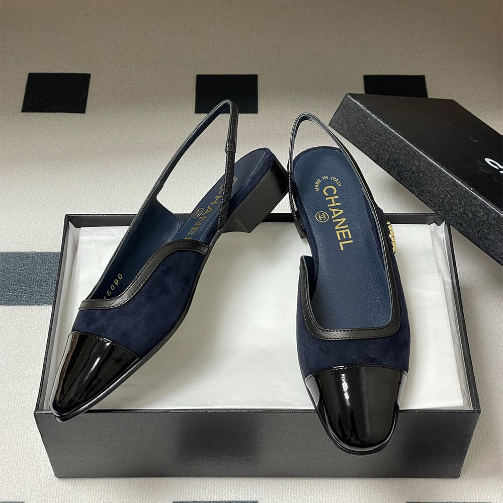 Chanel Diamond Buckle Slingbacks Shoes - Replica Luxury Bags™