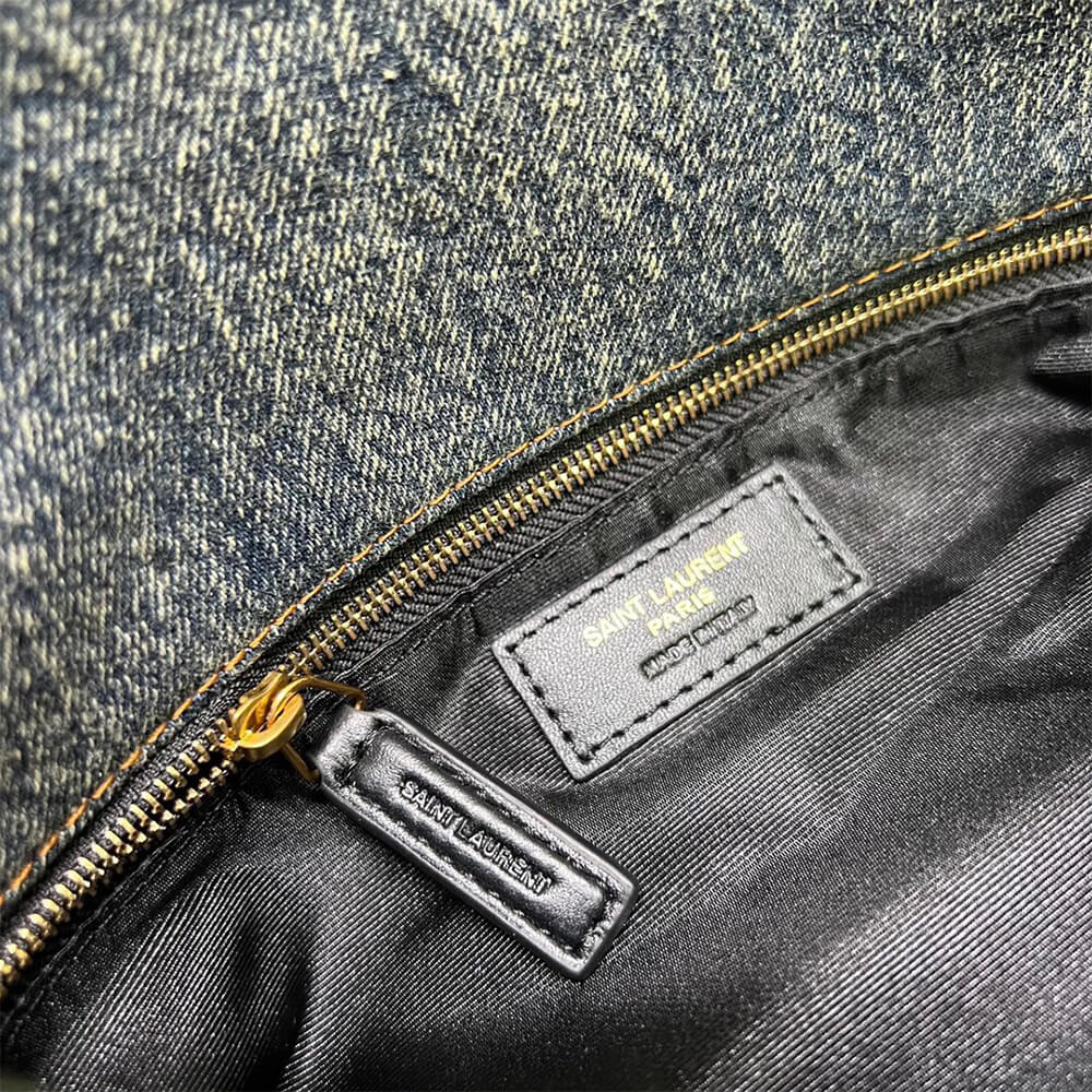 YSL Puffer Medium Bag in Suede and Denim - Replica Luxury Bags™
