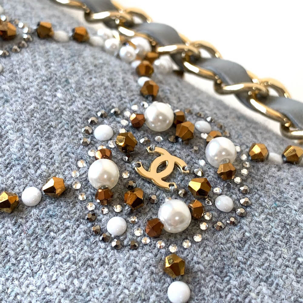 Chanel Pearl Classic Double Flap Handbag - Replica Luxury Bags™