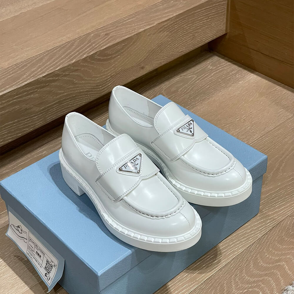 Prada chocolate brushed leather loafers Shoes - Replica Luxury Bags™