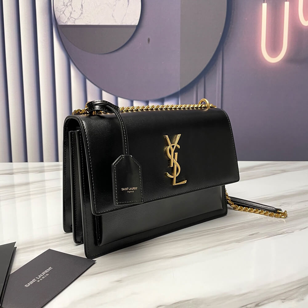 YSL SUNSET MEDIUM CHAIN BAG IN SMOOTH LEATHER - Replica Luxury Bags™